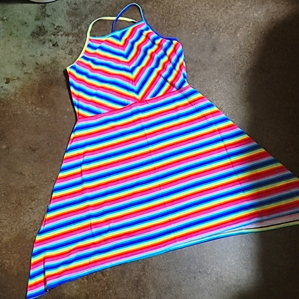 Colorful striped strappy dress